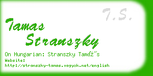 tamas stranszky business card